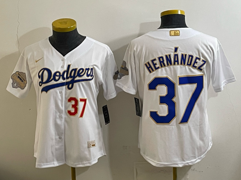 WOMEN Los Angeles Dodgers #37 Hernandez white Game 2026 Nike MLB Jersey 0419205